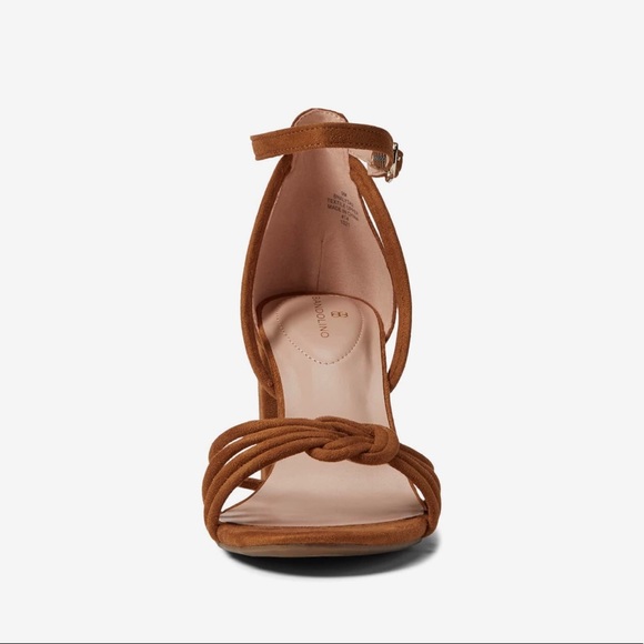 Bandolino Alysa Faux Brown Suede Block Heel Sandals Size 9 1/2